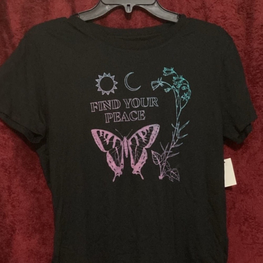 Black butterfly shirt